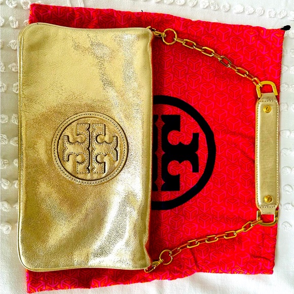 Tory Burch Bags Tory Burch Gold Shoulder Bag W Removable Chain